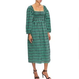 Baum und Pferdgarten
Aquina Gumdrop Green Gingham Check Seersucker Dress